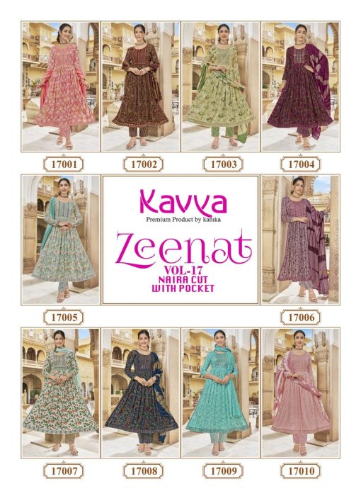 Kavya Zeenat Vol 17 Naira Cut Chanderi Readymade Suit Catalog 10 Pcs 15 510x707 - Kavya Zeenat Vol 17 Naira Cut Chanderi Readymade Suit Catalog 10 Pcs