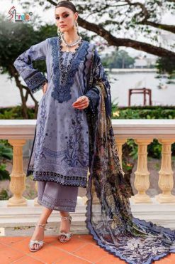 Shree Fabs Ayesha Zara Luxury Lawn Collection Cotton Chiffon Salwar Suit Catalog 6 Pcs