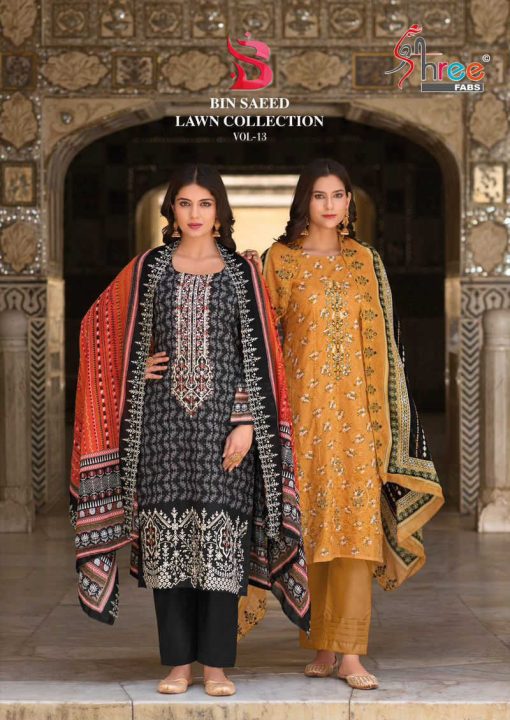 Shree Fabs Bin Saeed Lawn Collection Vol 13 Cotton Salwar Suit Catalog 6 Pcs 1 510x720 - Shree Fabs Bin Saeed Lawn Collection Vol 13 Cotton Salwar Suit Catalog 6 Pcs