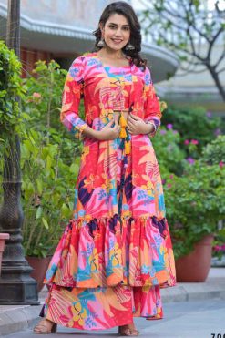 Tejaswee Alfaaz Vol 7 Cotton Kurti Palazzo with Dupatta or Shrug Catalog 4 Pcs