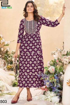Blue Hills Sarfaraz Vol 15 Rayon Kurti Catalog 4 Pcs