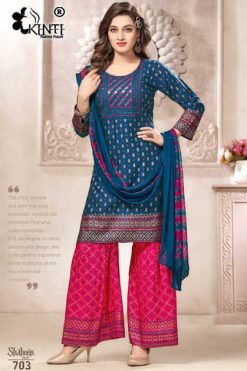 Kinti Shaheen Vol 7 Kurti with Dupatta Sharara Rayon Catalog 6 Pcs