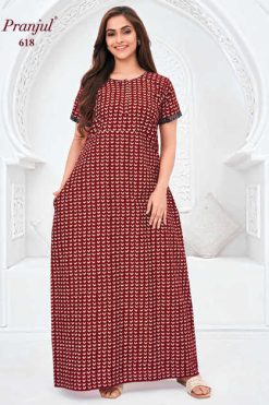 Pranjul Pragati Vol 10 C Nighty Wholesale Catalog 10 Pcs XL