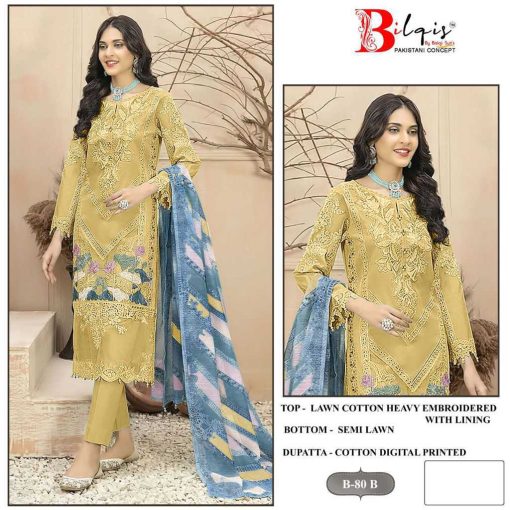 Bilqis B 80 A D Cotton Salwar Suit Catalog 4 Pcs 3 510x510 - Bilqis B 80 A-D Cotton Salwar Suit Catalog 4 Pcs