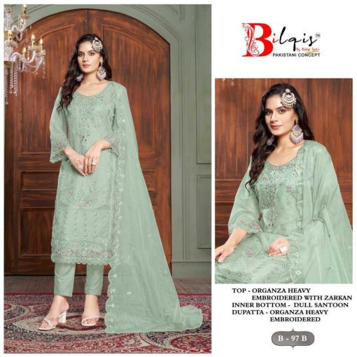 Bilqis B 97 A D Organza Salwar Suit Catalog 4 Pcs 2 510x510 - Bilqis B 97 A-D Organza Salwar Suit Catalog 4 Pcs