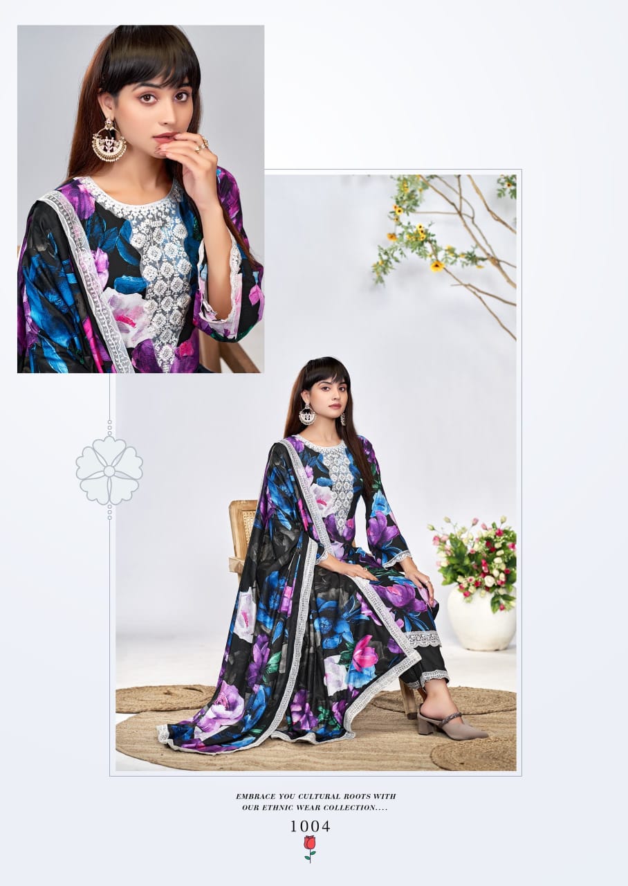 Kashmiri Garden by The Hermitage Shop Viscose Salwar Suit Catalog 6 Pcs - Image 11