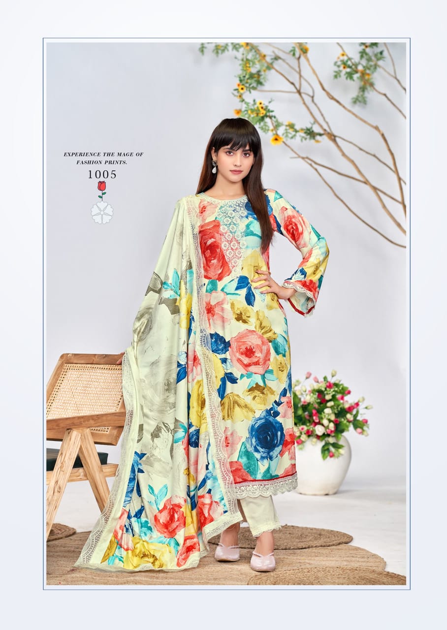 Kashmiri Garden by The Hermitage Shop Viscose Salwar Suit Catalog 6 Pcs - Image 13