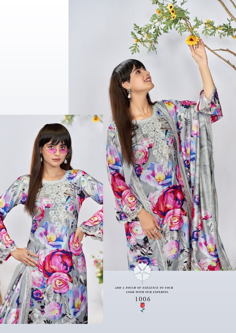 Kashmiri Garden by The Hermitage Shop Viscose Salwar Suit Catalog 6 Pcs - Image 15