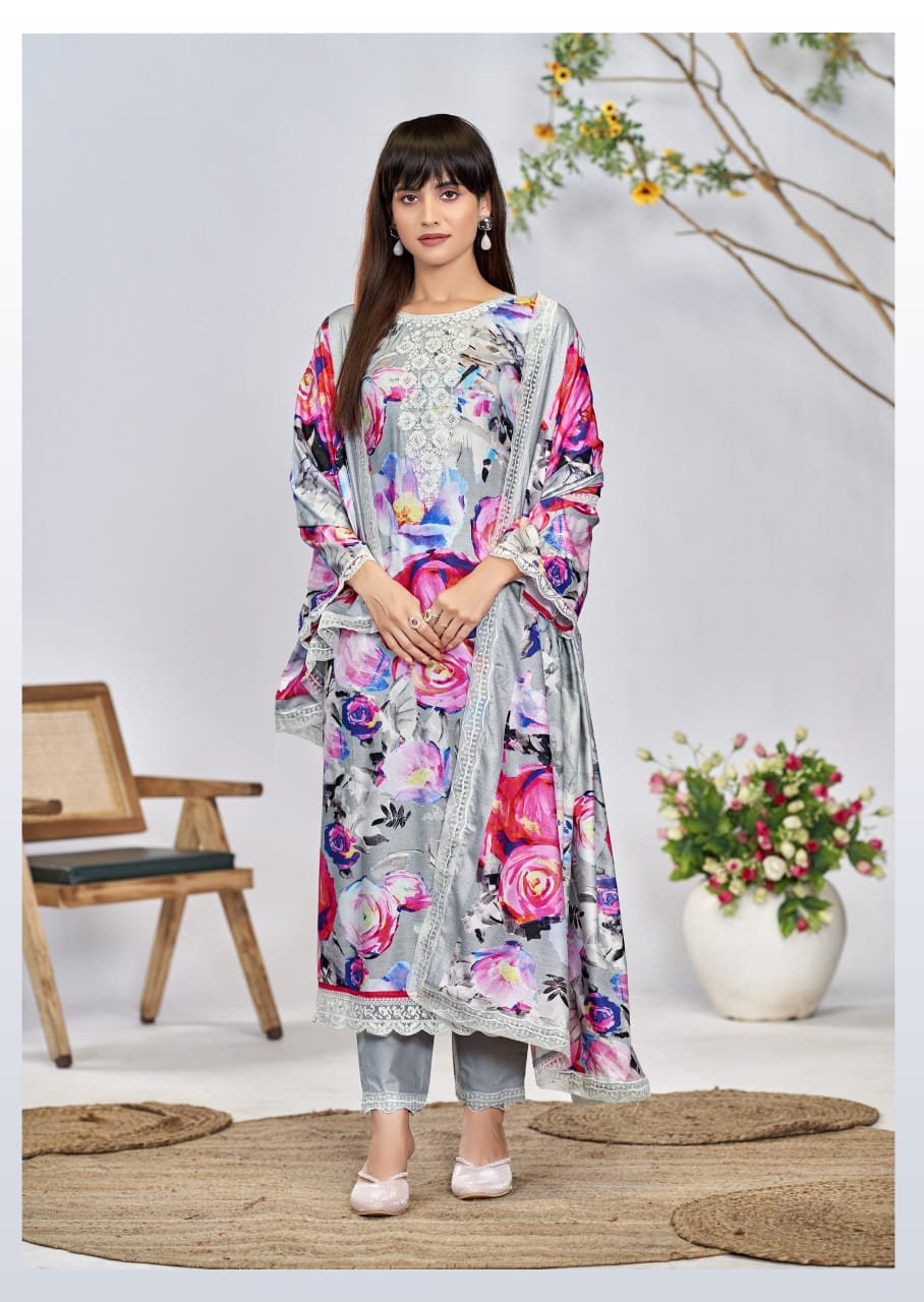 Kashmiri Garden by The Hermitage Shop Viscose Salwar Suit Catalog 6 Pcs - Image 16