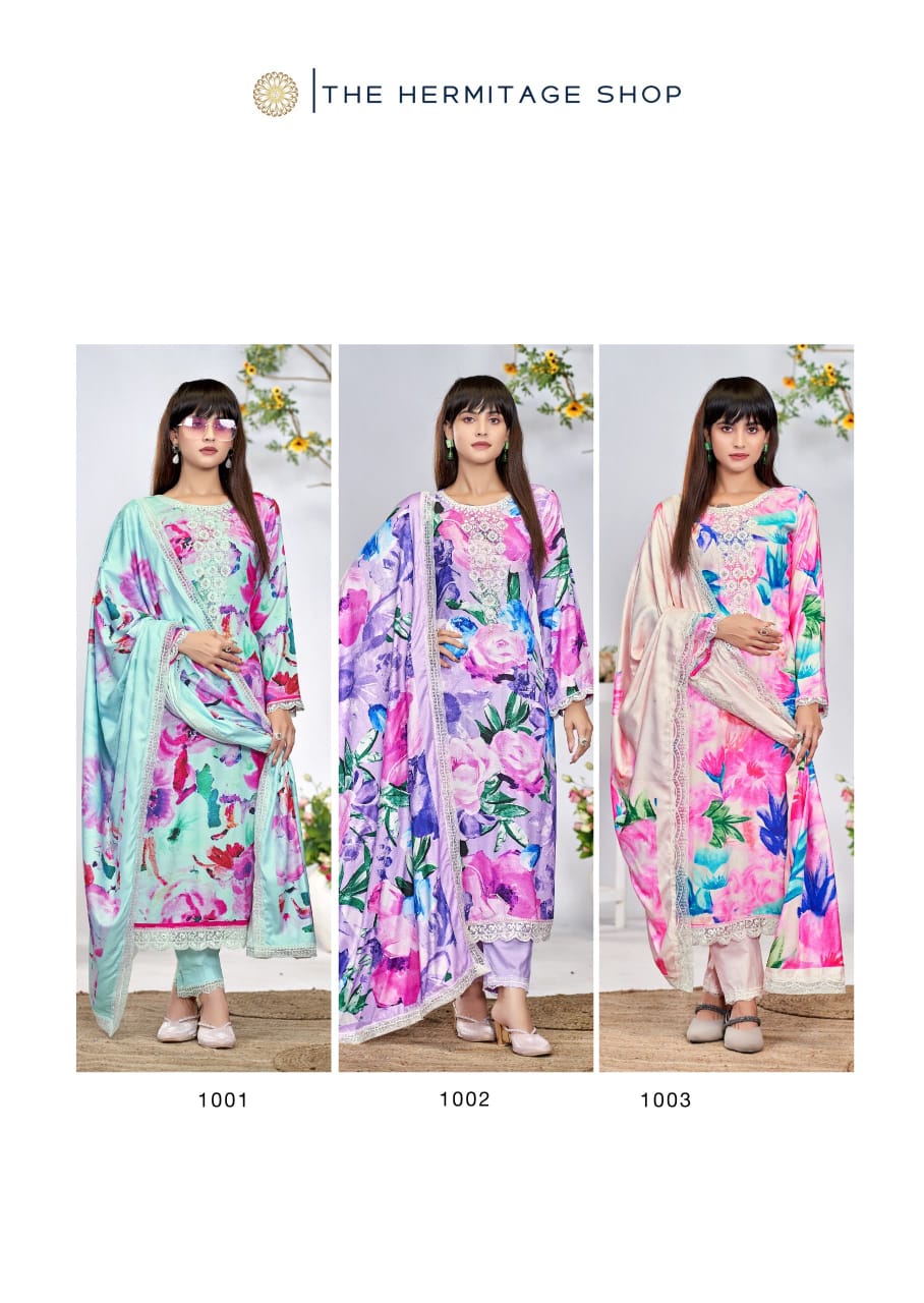 Kashmiri Garden by The Hermitage Shop Viscose Salwar Suit Catalog 6 Pcs - Image 17