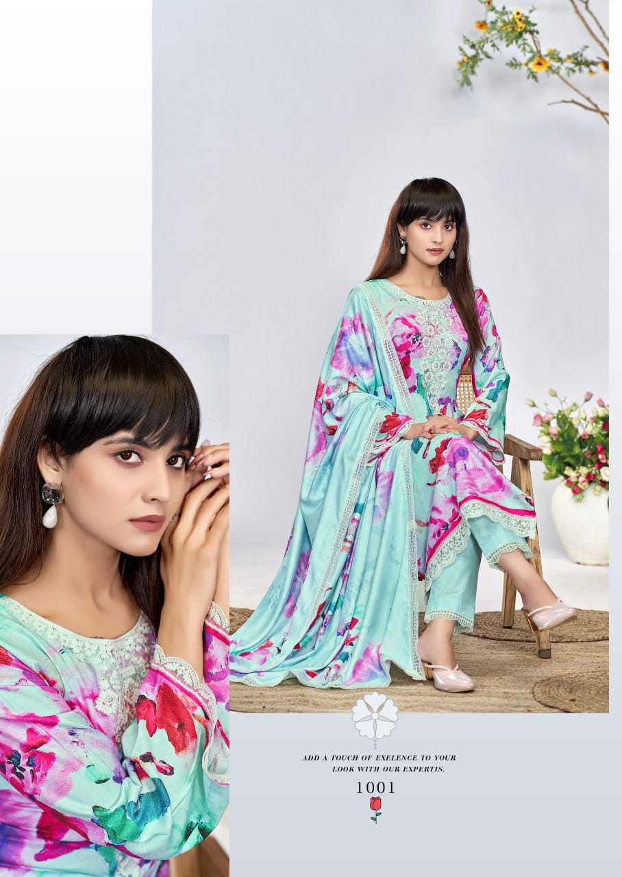Kashmiri Garden by The Hermitage Shop Viscose Salwar Suit Catalog 6 Pcs - Image 5