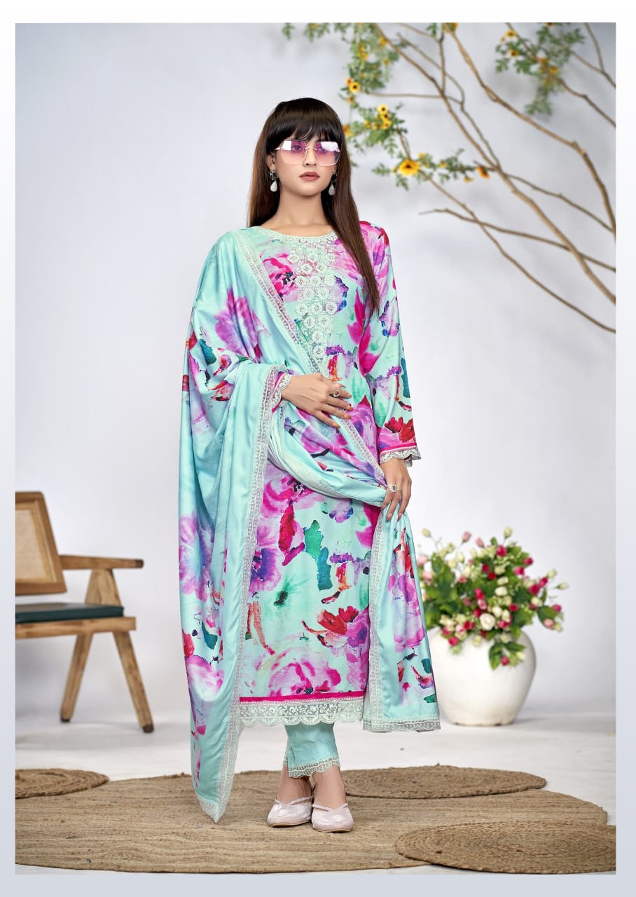 Kashmiri Garden by The Hermitage Shop Viscose Salwar Suit Catalog 6 Pcs - Image 6