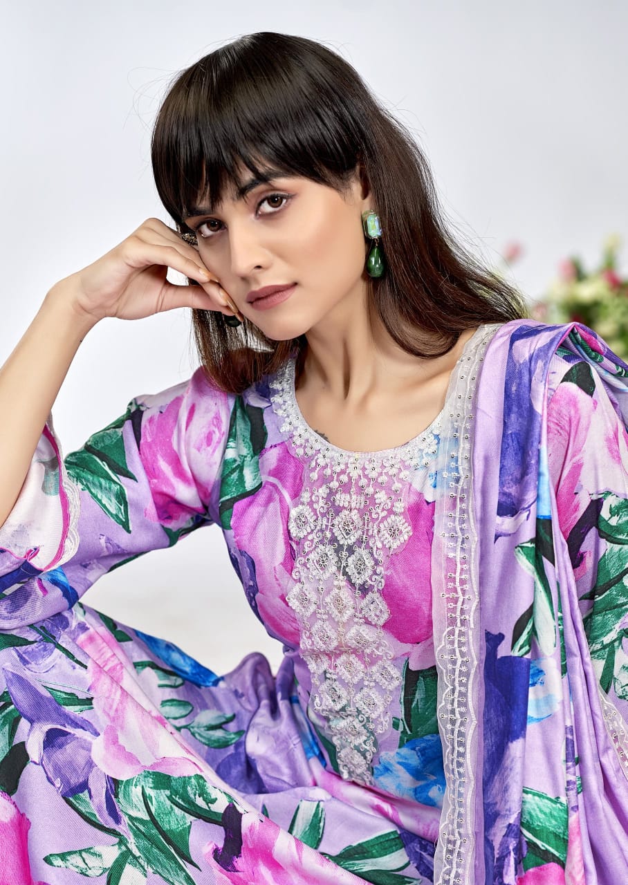 Kashmiri Garden by The Hermitage Shop Viscose Salwar Suit Catalog 6 Pcs - Image 7
