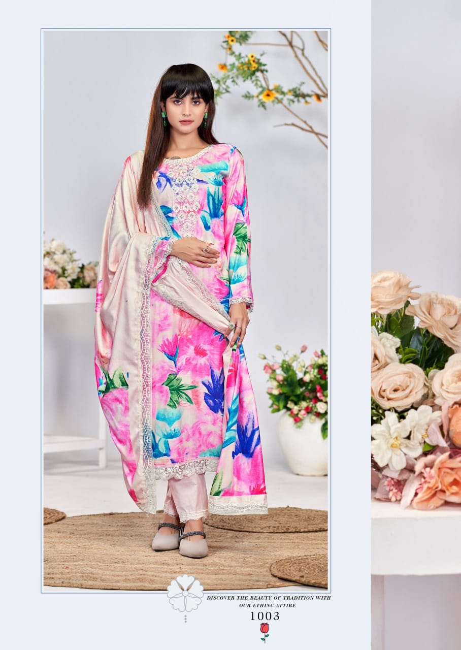 Kashmiri Garden by The Hermitage Shop Viscose Salwar Suit Catalog 6 Pcs - Image 9