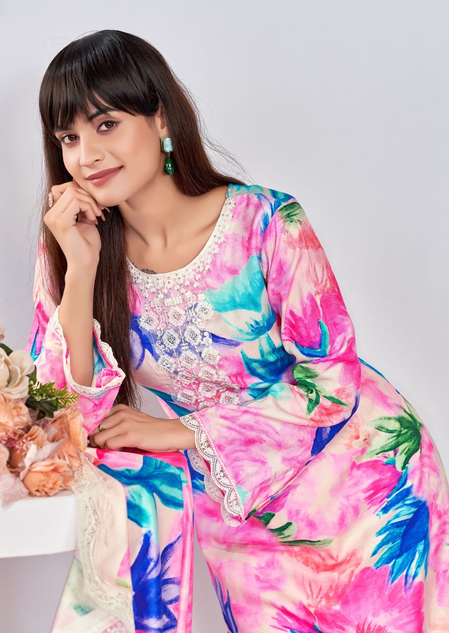 Kashmiri Garden by The Hermitage Shop Viscose Salwar Suit Catalog 6 Pcs - Image 10