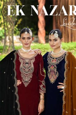 Levisha Ek Nazar Velvet Salwar Suit Catalog 6 Pcs