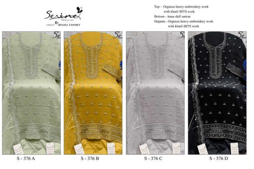 Serene S 376 A D Organza Salwar Suit Catalog 4 Pcs 5 510x340 - Serene S 376 A-D Organza Salwar Suit Catalog 4 Pcs