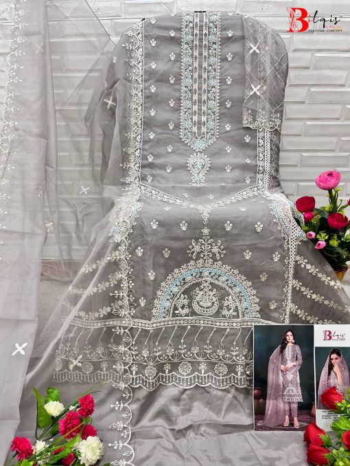 Bilqis B 92 A D Organza Salwar Suit Catalog 4 Pcs 7 510x678 - Bilqis B 92 A-D Organza Salwar Suit Catalog 4 Pcs