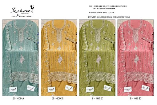 Serene S 409 A D Silk Salwar Suit Catalog 4 Pcs 5 1 510x340 - Serene S 409 A-D Silk Salwar Suit Catalog 4 Pcs