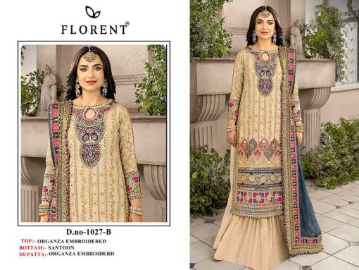 Florent DN 1027 A D Organza Salwar Suit Catalog 4 Pcs 2 510x383 - Florent DN 1027 A-D Organza Salwar Suit Catalog 4 Pcs