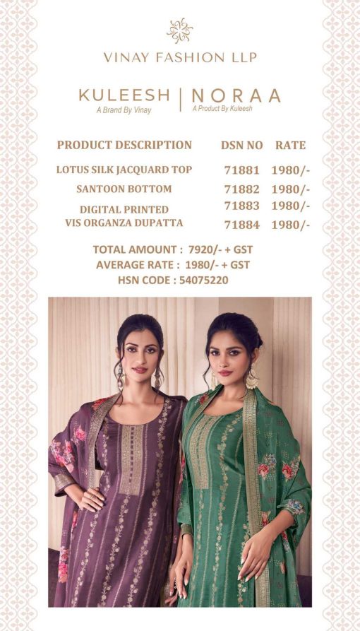 Kuleesh Noraa by Vinay Silk Salwar Suit Catalog 4 Pcs 11 510x893 - Kuleesh Noraa by Vinay Silk Salwar Suit Catalog 4 Pcs