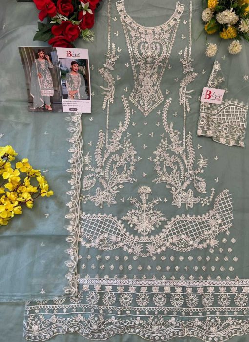 Bilqis B 126 A D Organza Salwar Suit Catalog 4 Pcs 2 510x700 - Bilqis B 126 A-D Organza Salwar Suit Catalog 4 Pcs