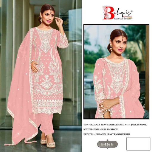 Bilqis B 126 A D Organza Salwar Suit Catalog 4 Pcs 3 510x510 - Bilqis B 126 A-D Organza Salwar Suit Catalog 4 Pcs