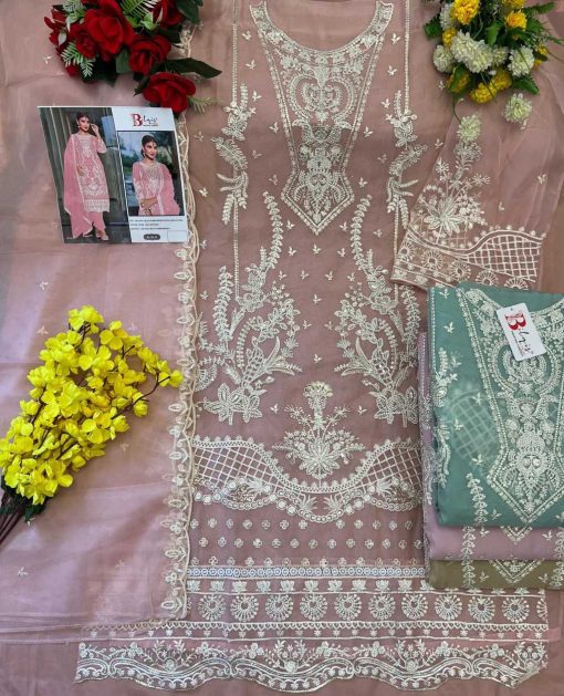 Bilqis B 126 A D Organza Salwar Suit Catalog 4 Pcs 4 510x629 - Bilqis B 126 A-D Organza Salwar Suit Catalog 4 Pcs