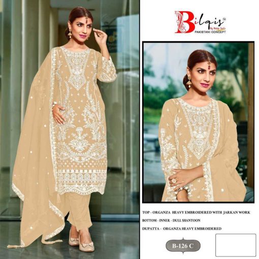 Bilqis B 126 A D Organza Salwar Suit Catalog 4 Pcs 5 510x510 - Bilqis B 126 A-D Organza Salwar Suit Catalog 4 Pcs