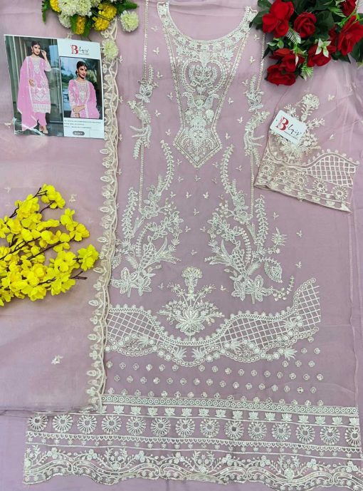 Bilqis B 126 A D Organza Salwar Suit Catalog 4 Pcs 8 510x689 - Bilqis B 126 A-D Organza Salwar Suit Catalog 4 Pcs