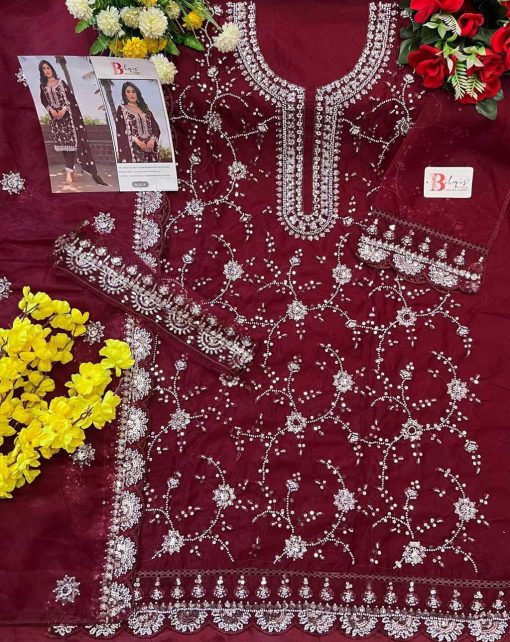 Bilqis B 131 A D Organza Salwar Suit Catalog 4 Pcs 4 510x642 - Bilqis B 131 A-D Organza Salwar Suit Catalog 4 Pcs