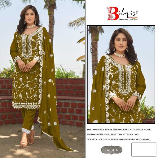 Bilqis B 131 A D Organza Salwar Suit Catalog 4 Pcs 5 510x510 - Bilqis B 131 A-D Organza Salwar Suit Catalog 4 Pcs