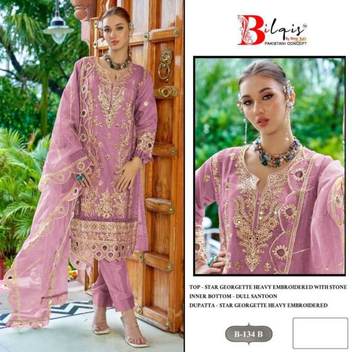 Bilqis B 134 A D Georgette Salwar Suit Catalog 4 Pcs 3 510x510 - Bilqis B 134 A-D Georgette Salwar Suit Catalog 4 Pcs