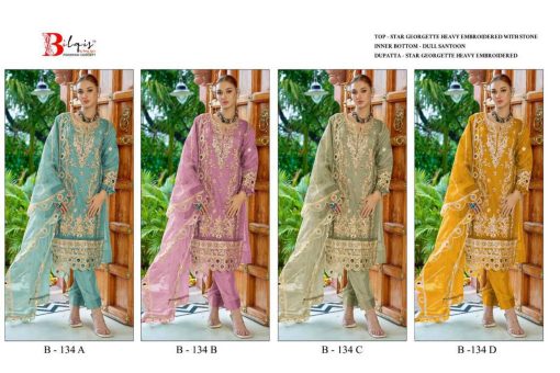 Bilqis B 134 A D Georgette Salwar Suit Catalog 4 Pcs 9 510x340 - Bilqis B 134 A-D Georgette Salwar Suit Catalog 4 Pcs