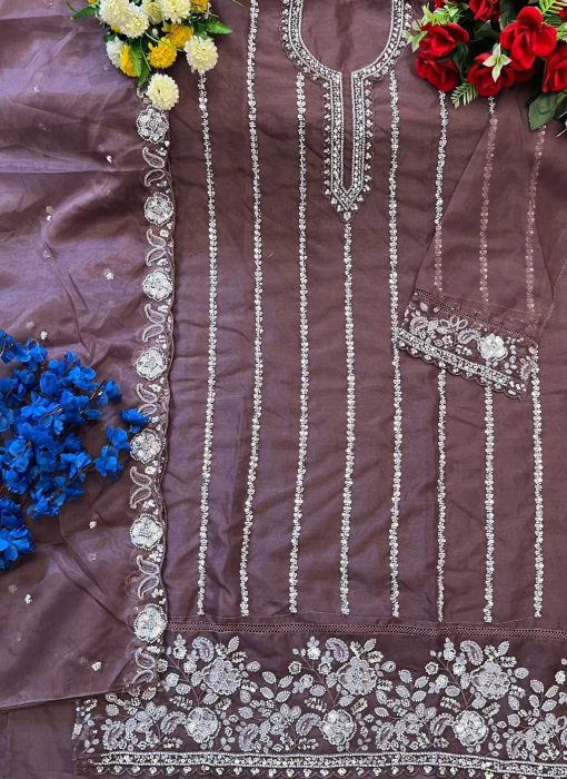 Bilqis B 135 A D Organza Salwar Suit Catalog 4 Pcs 2 510x700 - Bilqis B 135 A-D Organza Salwar Suit Catalog 4 Pcs