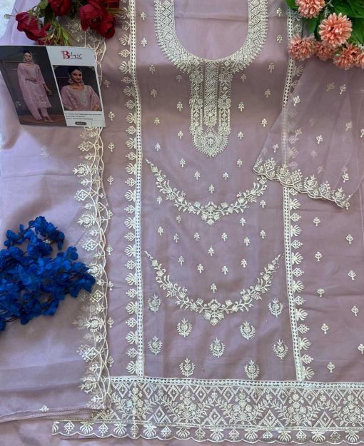 Bilqis B 139 A D Organza Salwar Suit Catalog 4 Pcs 4 510x625 - Bilqis B 139 A-D Organza Salwar Suit Catalog 4 Pcs