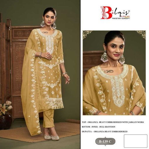 Bilqis B 139 A D Organza Salwar Suit Catalog 4 Pcs 5 510x510 - Bilqis B 139 A-D Organza Salwar Suit Catalog 4 Pcs