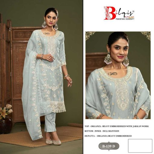 Bilqis B 139 A D Organza Salwar Suit Catalog 4 Pcs 7 510x510 - Bilqis B 139 A-D Organza Salwar Suit Catalog 4 Pcs