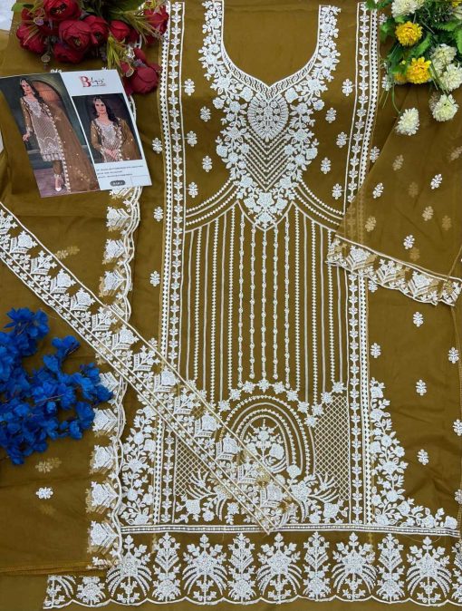 Bilqis B 144 A D Organza Salwar Suit Catalog 4 Pcs 4 510x674 - Bilqis B 144 A-D Organza Salwar Suit Catalog 4 Pcs