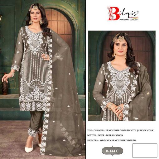 Bilqis B 144 A D Organza Salwar Suit Catalog 4 Pcs 5 510x510 - Bilqis B 144 A-D Organza Salwar Suit Catalog 4 Pcs