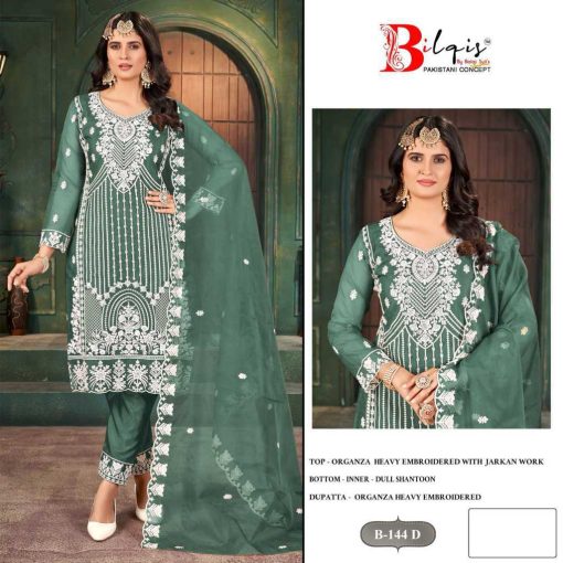 Bilqis B 144 A D Organza Salwar Suit Catalog 4 Pcs 7 510x510 - Bilqis B 144 A-D Organza Salwar Suit Catalog 4 Pcs