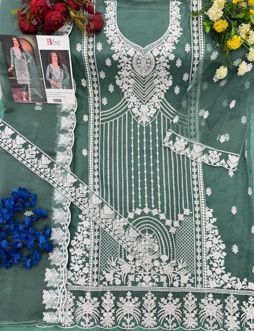 Bilqis B 144 A D Organza Salwar Suit Catalog 4 Pcs 8 510x664 - Bilqis B 144 A-D Organza Salwar Suit Catalog 4 Pcs