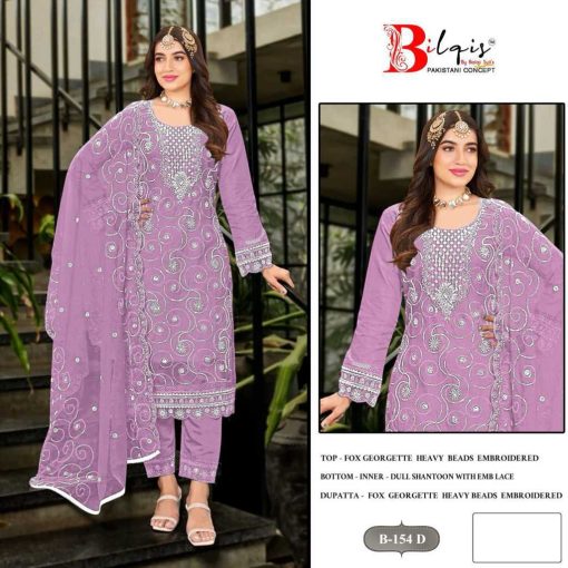 Bilqis B 154 A D Georgette Salwar Suit Catalog 4 Pcs 1 510x510 - Bilqis B 154 A-D Georgette Salwar Suit Catalog 4 Pcs
