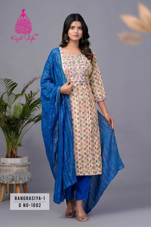 Diya Trends Rangrasiya Vol 1 by Kajal Style Kurti with Dupatta Bottom Silk Catalog 8 Pcs 3 510x765 - Diya Trends Rangrasiya Vol 1 by Kajal Style Kurti with Dupatta Bottom Silk Catalog 8 Pcs