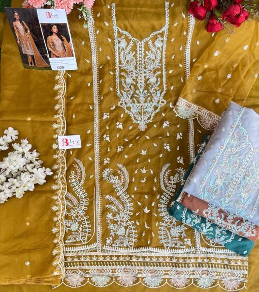 Bilqis B 138 A D Organza Salwar Suit Catalog 4 Pcs 2 510x573 - Bilqis B 138 A-D Organza Salwar Suit Catalog 4 Pcs