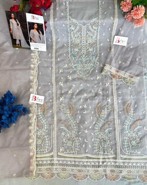 Bilqis B 138 A D Organza Salwar Suit Catalog 4 Pcs 4 510x644 - Bilqis B 138 A-D Organza Salwar Suit Catalog 4 Pcs