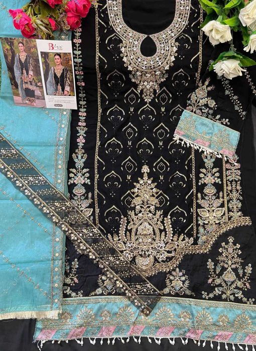 Bilqis B 142 A B Georgette Salwar Suit Catalog 2 Pcs 4 510x700 - Bilqis B 142 A-B Georgette Salwar Suit Catalog 2 Pcs