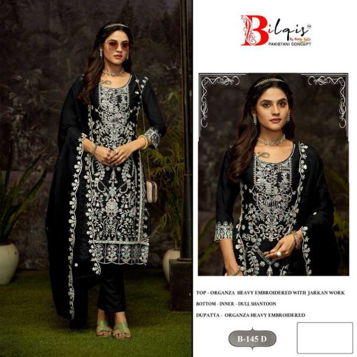 Bilqis B 145 A D Organza Salwar Suit Catalog 4 Pcs 3 510x510 - Bilqis B 145 A-D Organza Salwar Suit Catalog 4 Pcs