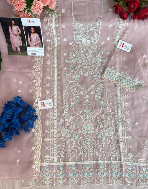 Bilqis B 145 A D Organza Salwar Suit Catalog 4 Pcs 6 510x651 - Bilqis B 145 A-D Organza Salwar Suit Catalog 4 Pcs