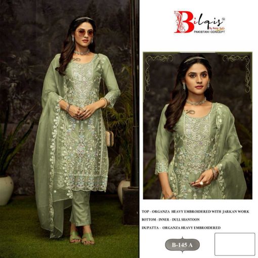 Bilqis B 145 A D Organza Salwar Suit Catalog 4 Pcs 7 510x510 - Bilqis B 145 A-D Organza Salwar Suit Catalog 4 Pcs